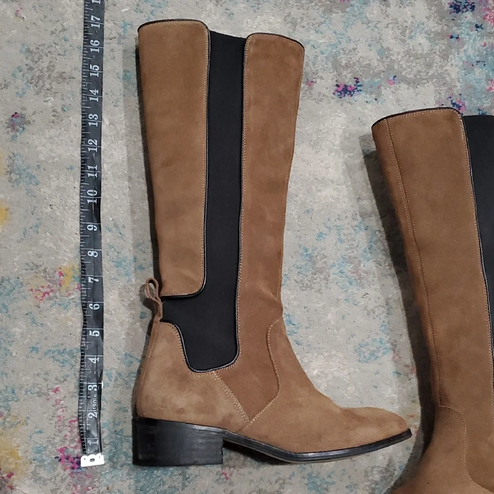 Anthropologie Modern Vintqge Made In Brazil Brown Suede Chelsea Riding Boots